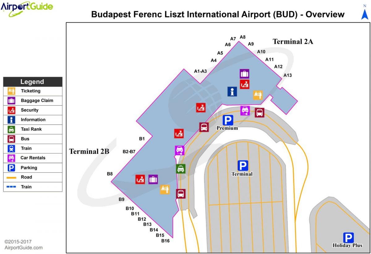 فرودگاه بوداپست نقشه ترمینال 2a