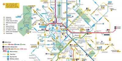 نقشه از بوداپست حمل و نقل عمومی