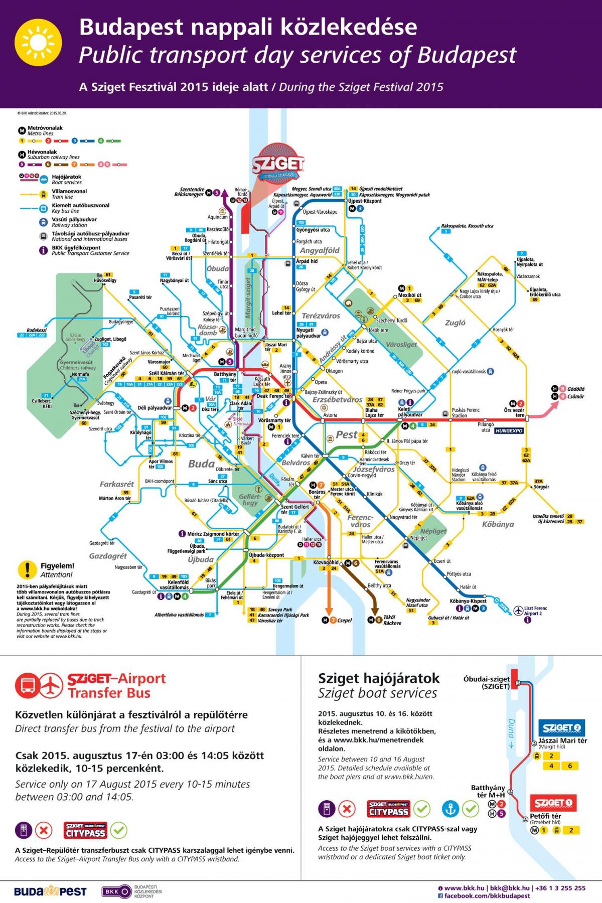 بوداپست اتوبوسی نقشه