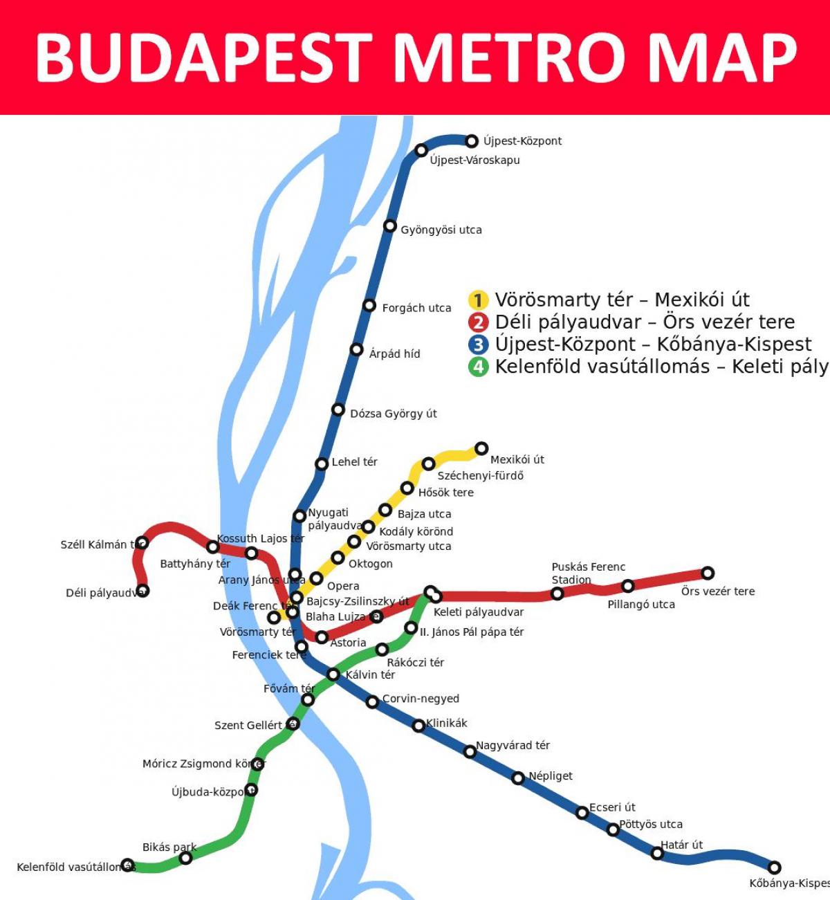 نقشه از بوداپست keleti