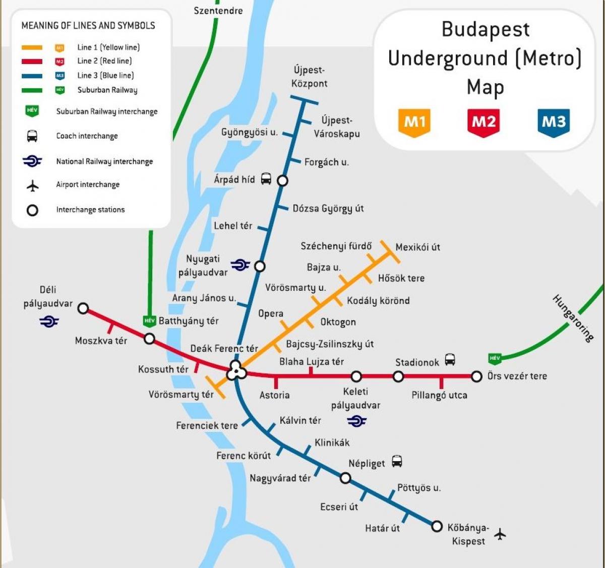 نقشه از بوداپست ایستگاه راه آهن