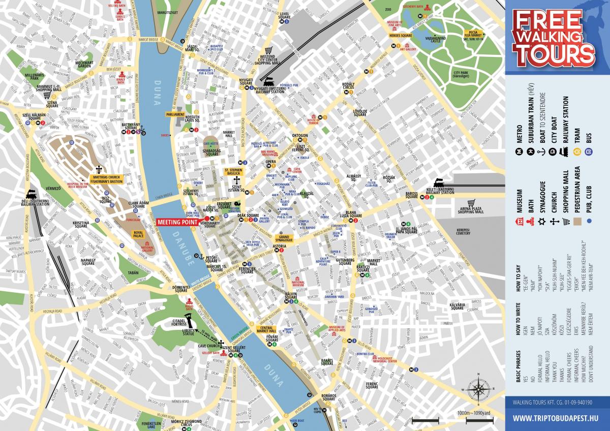 نقشه از بوداپست راه رفتن