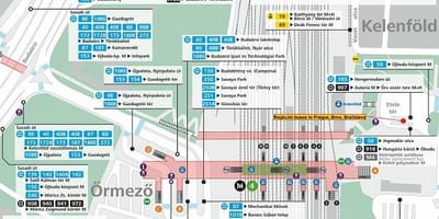 نقشه از بوداپست kelenfoe ایستگاه